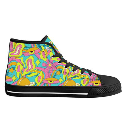 Mens High Top Canvas Shoes - Customized Tongue