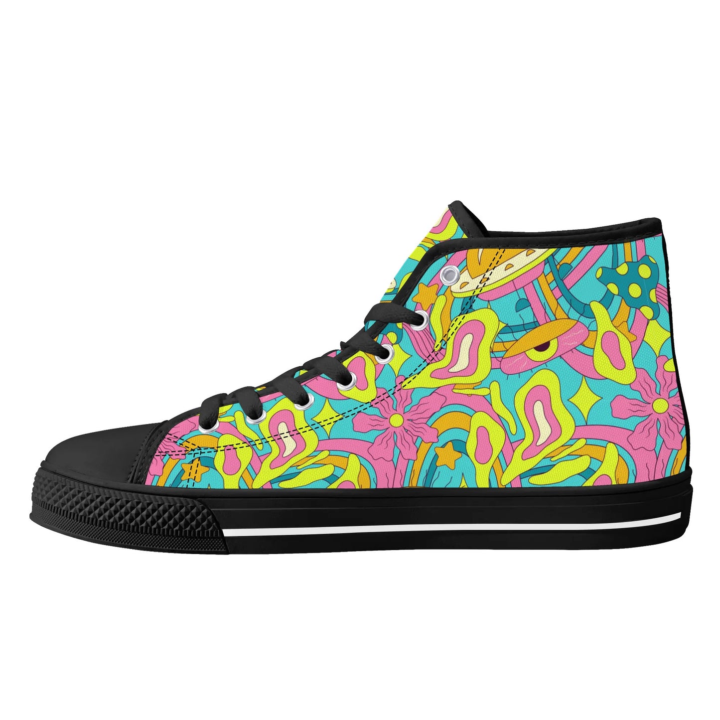 Mens High Top Canvas Shoes - Customized Tongue