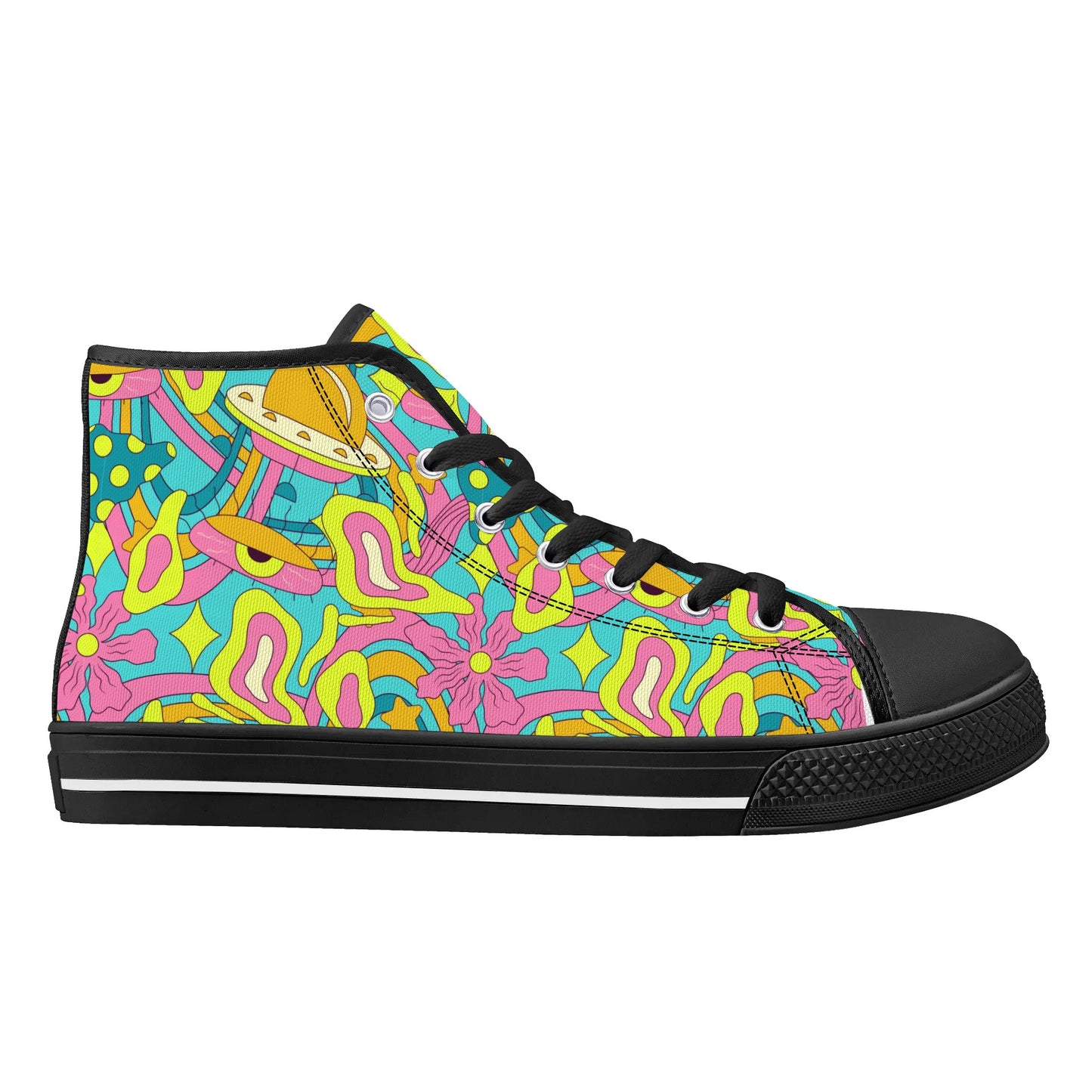 Mens High Top Canvas Shoes - Customized Tongue