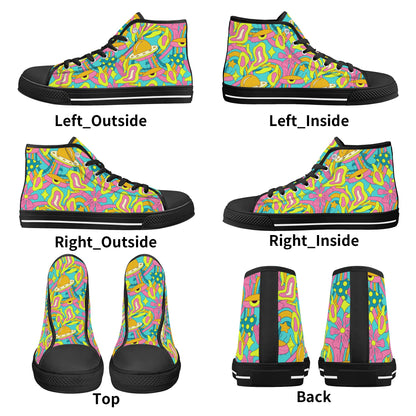 Mens High Top Canvas Shoes - Customized Tongue