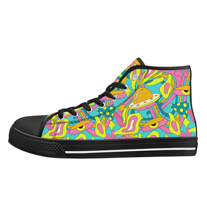 Mens High Top Canvas Shoes - Customized Tongue