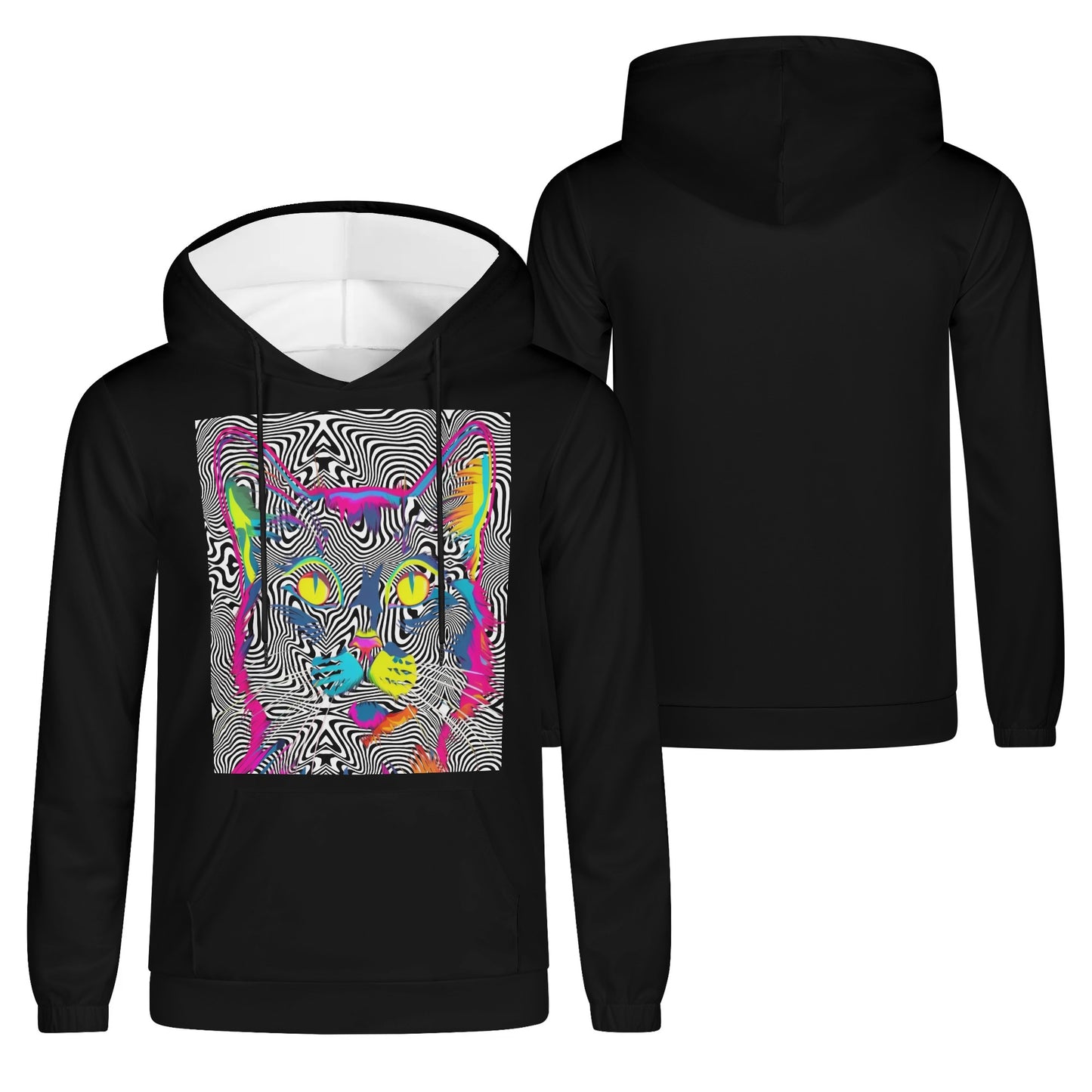 Wicked Whiskers - Black Lightweight All Over Print Hoodie