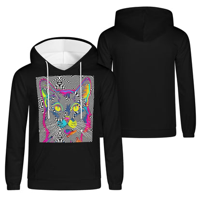 Wicked Whiskers - Black Lightweight All Over Print Hoodie