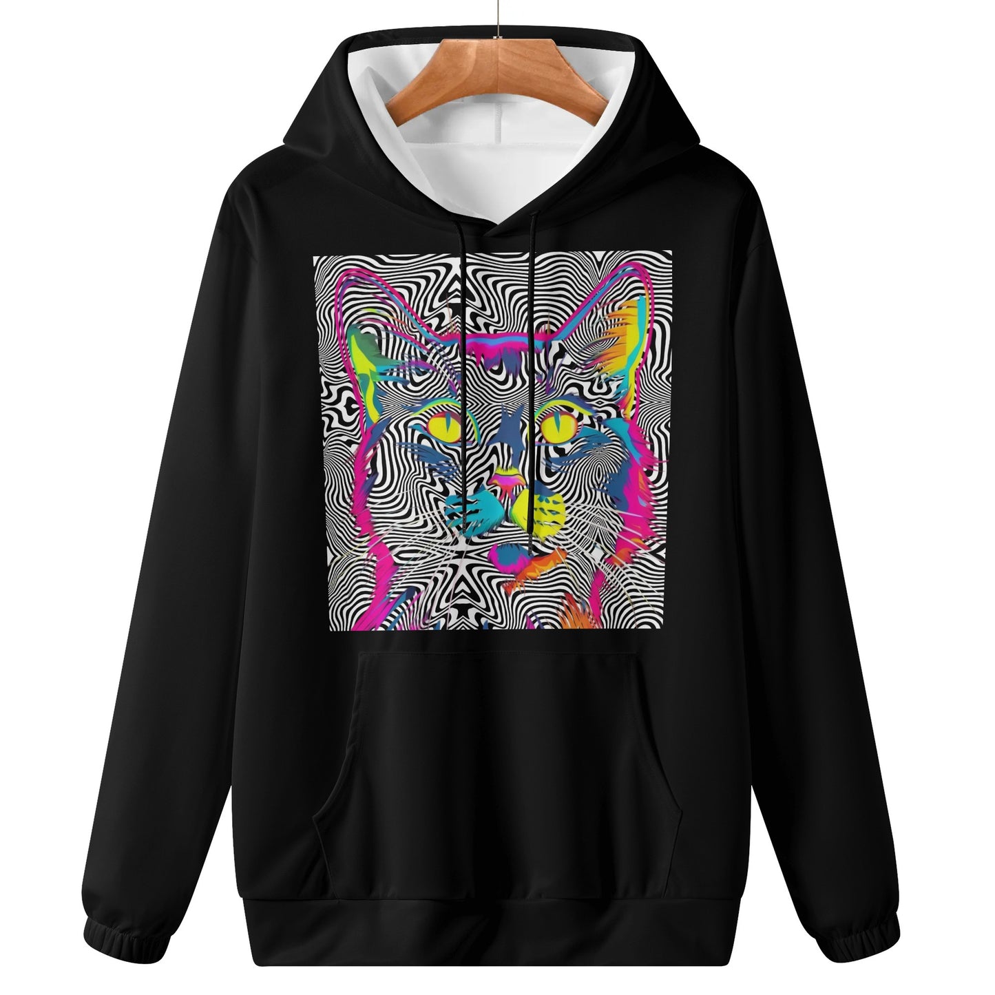 Wicked Whiskers - Black Lightweight All Over Print Hoodie