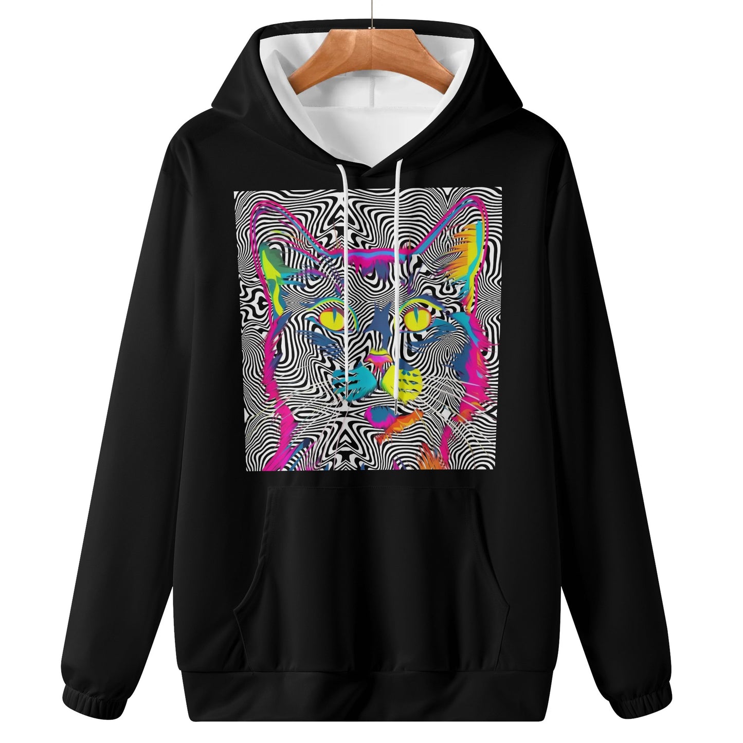 Wicked Whiskers - Black Lightweight All Over Print Hoodie