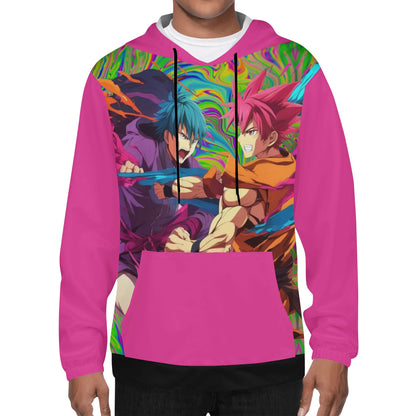 Anime Fighters in Pink - Lightweight All Over Print Hoodie