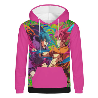 Anime Fighters in Pink - Lightweight All Over Print Hoodie