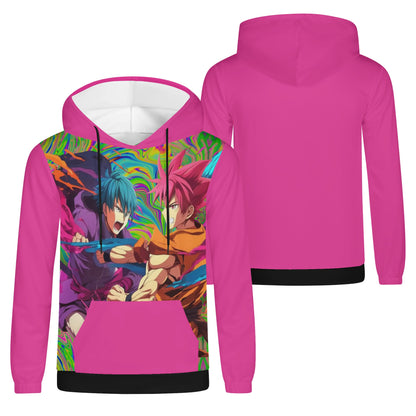 Anime Fighters in Pink - Lightweight All Over Print Hoodie