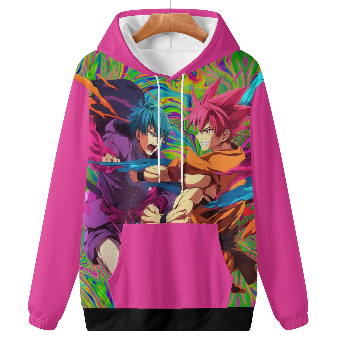 Anime Fighters in Pink - Lightweight All Over Print Hoodie