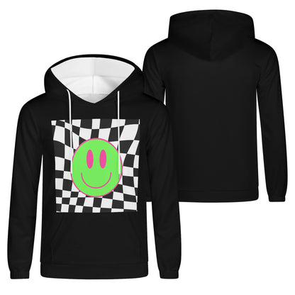 Lime Green Smiles -  Lightweight All Over Print Hoodie