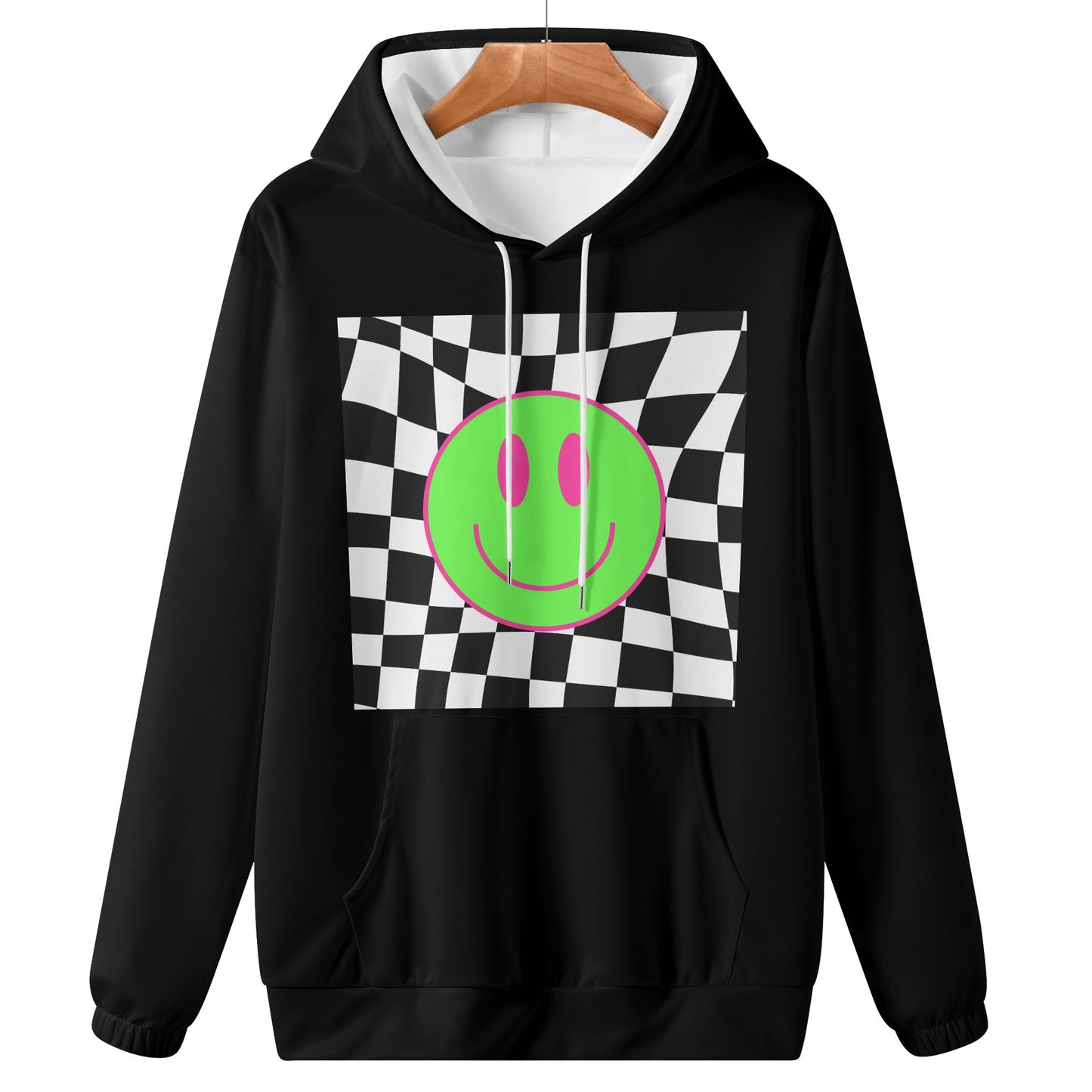 Lime Green Smiles -  Lightweight All Over Print Hoodie