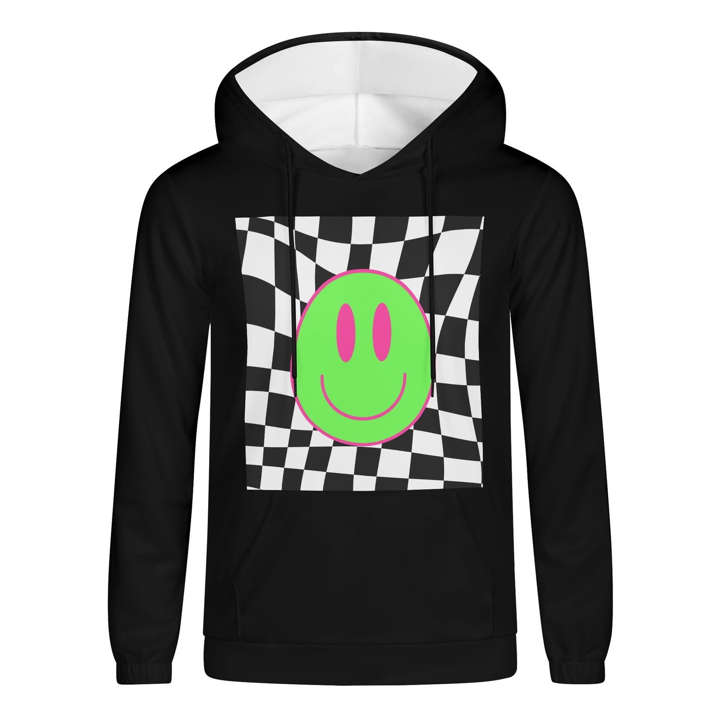 Lime Green Smiles -  Lightweight All Over Print Hoodie