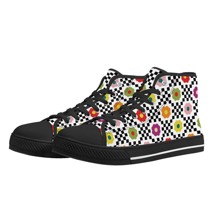 Flowers and Such Mens High Top Canvas Shoes