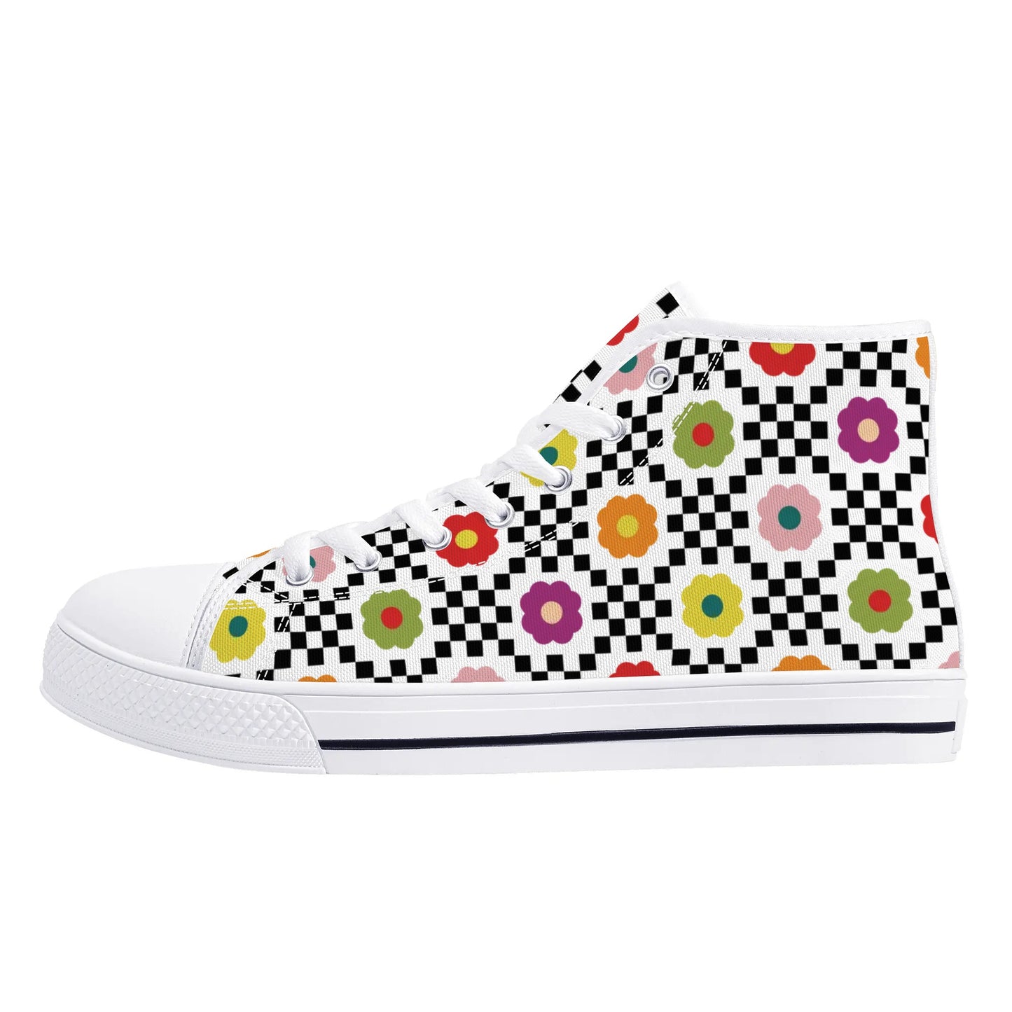 Flowers and Such Mens High Top Canvas Shoes