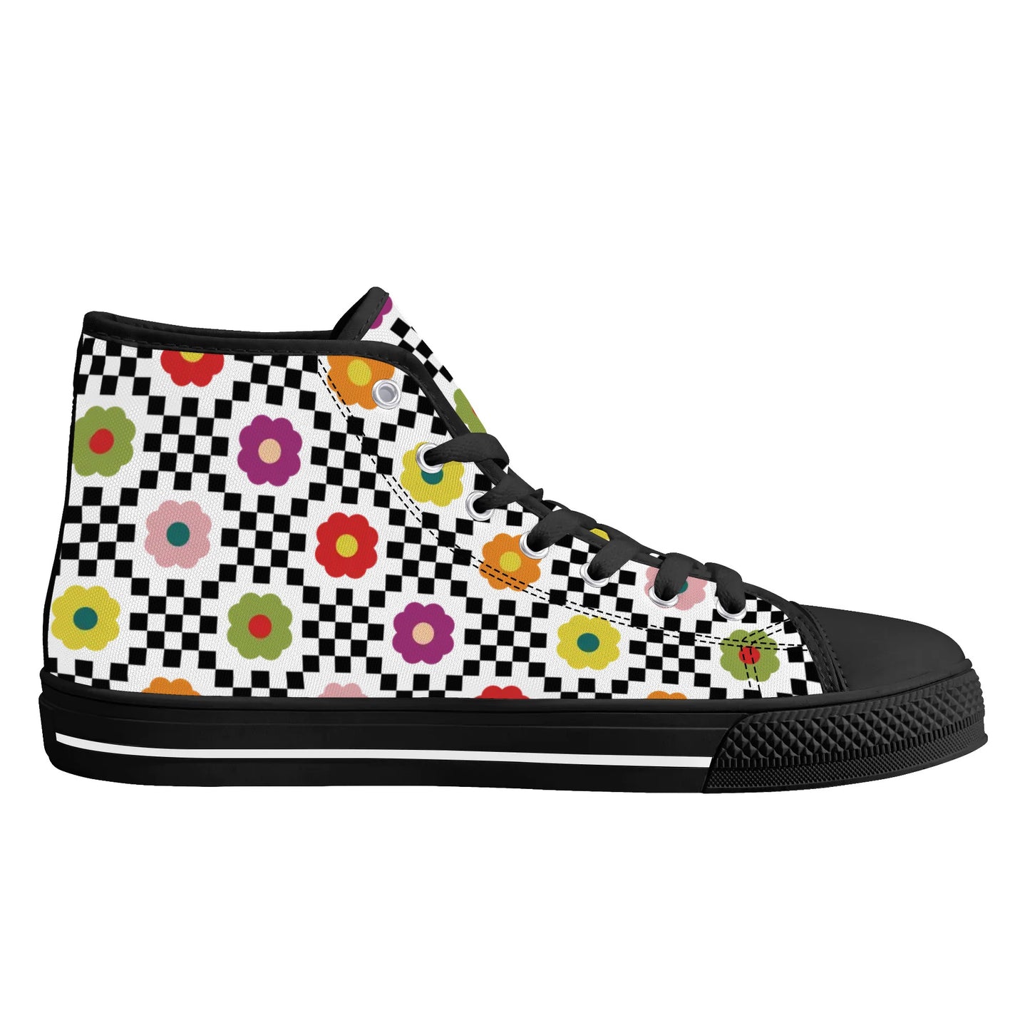 Flowers and Such Mens High Top Canvas Shoes