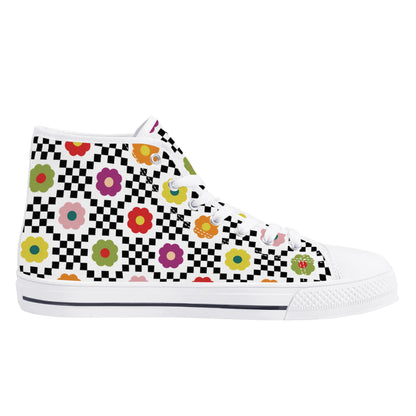 Flowers and Such Mens High Top Canvas Shoes