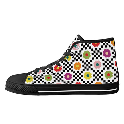 Flowers and Such Mens High Top Canvas Shoes