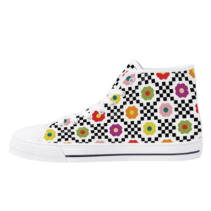 Flowers and Such Mens High Top Canvas Shoes