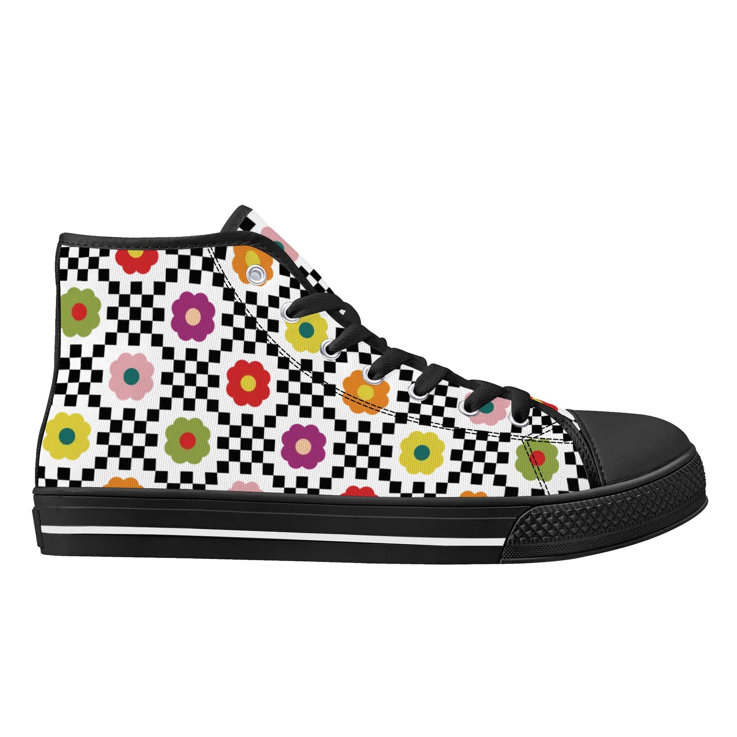 Flowers and Such Mens High Top Canvas Shoes