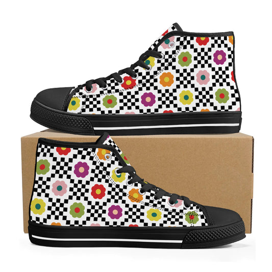 Flowers and Such Mens High Top Canvas Shoes