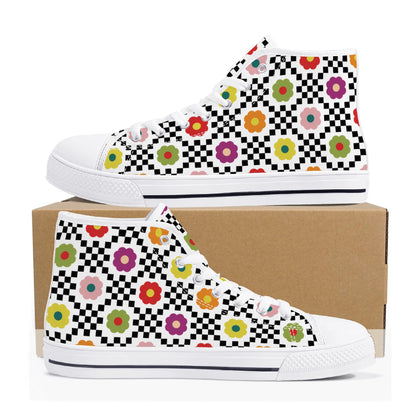 Flowers and Such Mens High Top Canvas Shoes