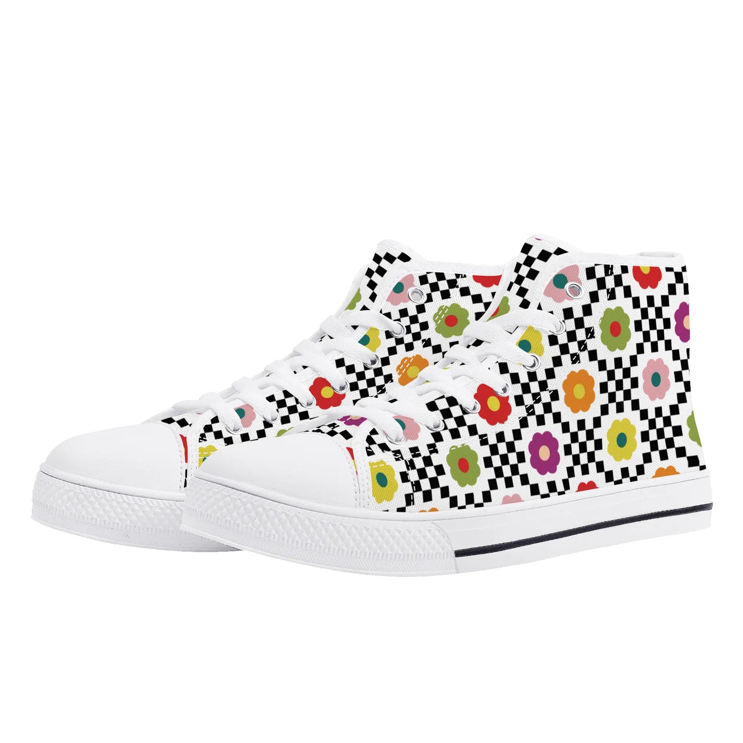 Flowers and Such Mens High Top Canvas Shoes