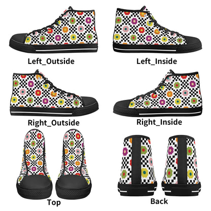 Flowers and Such Mens High Top Canvas Shoes