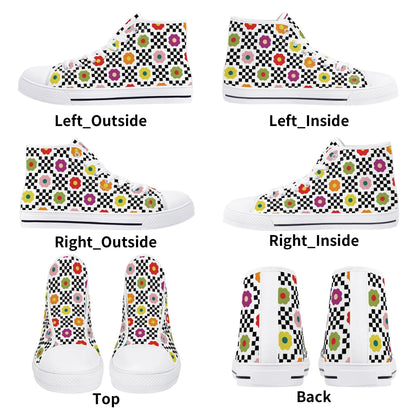 Flowers and Such Mens High Top Canvas Shoes