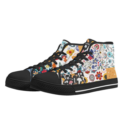 Grandma's Quilt 2 -  High Top Canvas Shoes