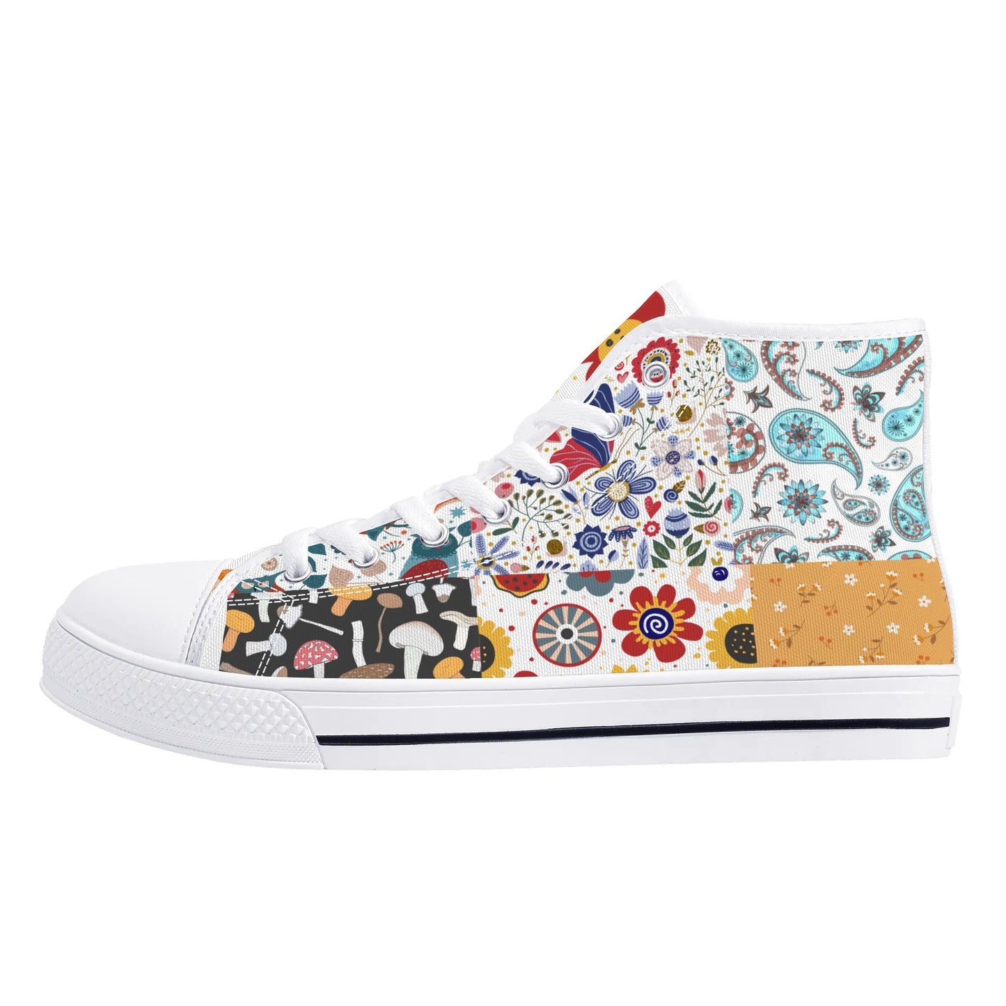 Grandma's Quilt 2 -  High Top Canvas Shoes