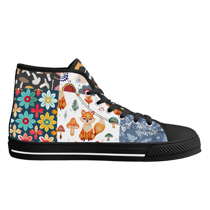 Grandma's Quilt 2 -  High Top Canvas Shoes