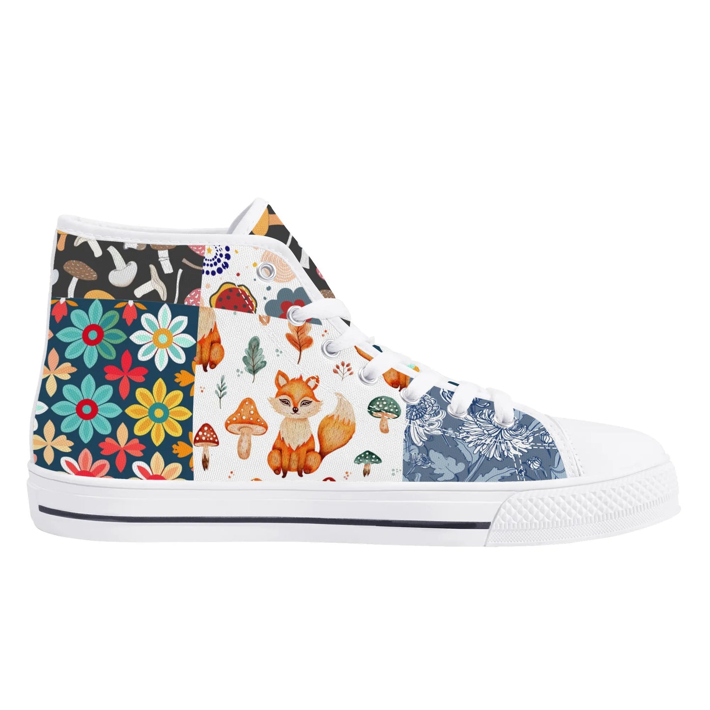 Grandma's Quilt 2 -  High Top Canvas Shoes