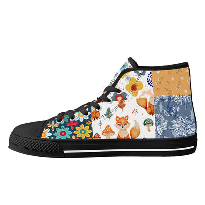 Grandma's Quilt 2 -  High Top Canvas Shoes