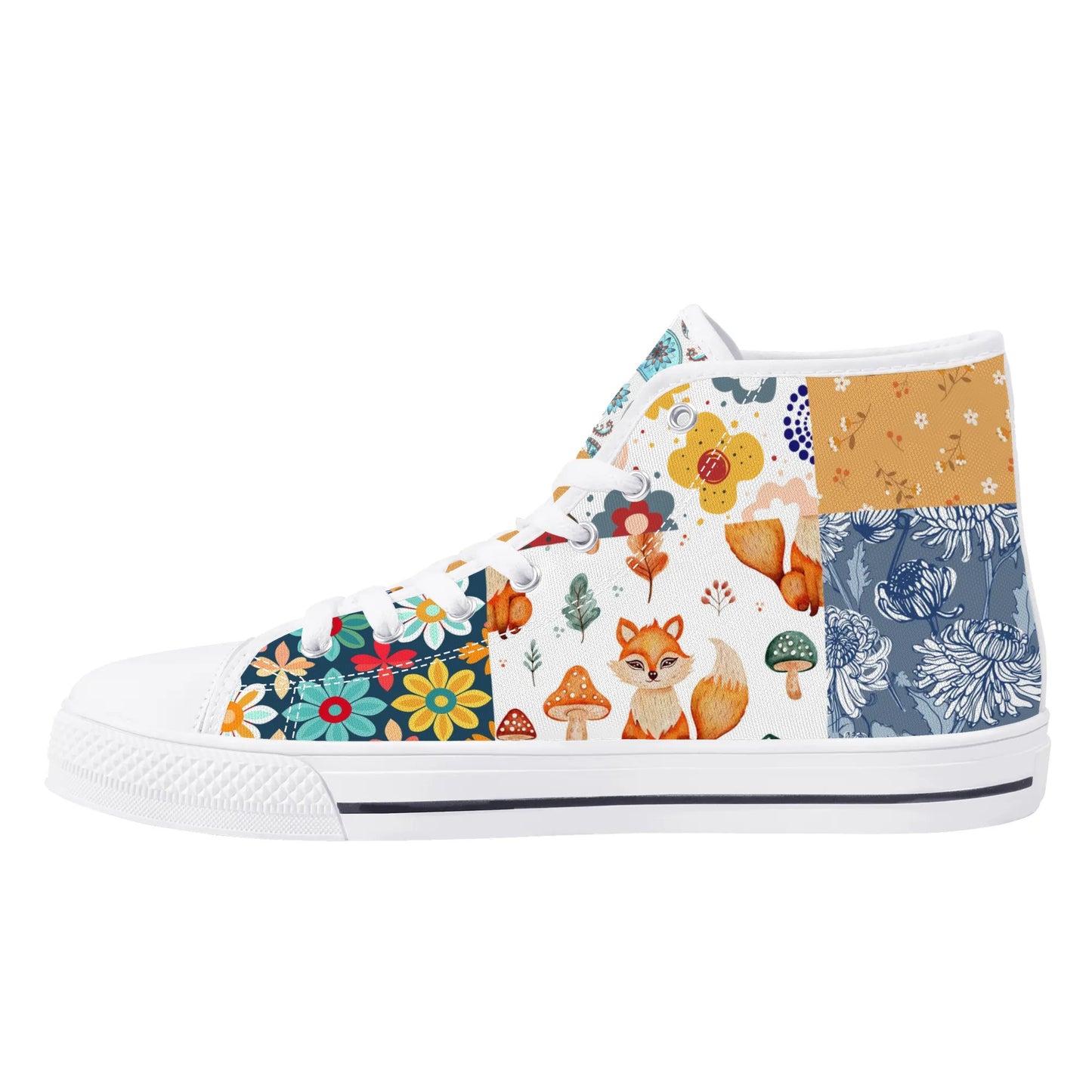 Grandma's Quilt 2 -  High Top Canvas Shoes