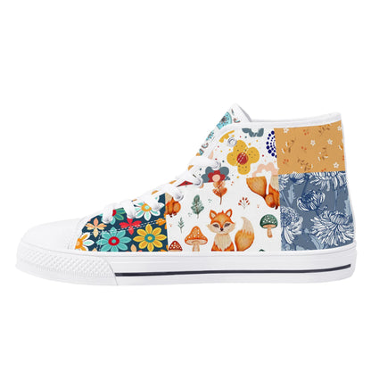 Grandma's Quilt 2 -  High Top Canvas Shoes