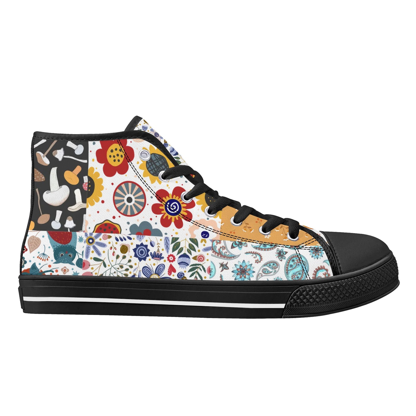 Grandma's Quilt 2 -  High Top Canvas Shoes