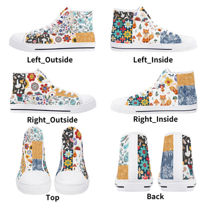 Grandma's Quilt 2 -  High Top Canvas Shoes