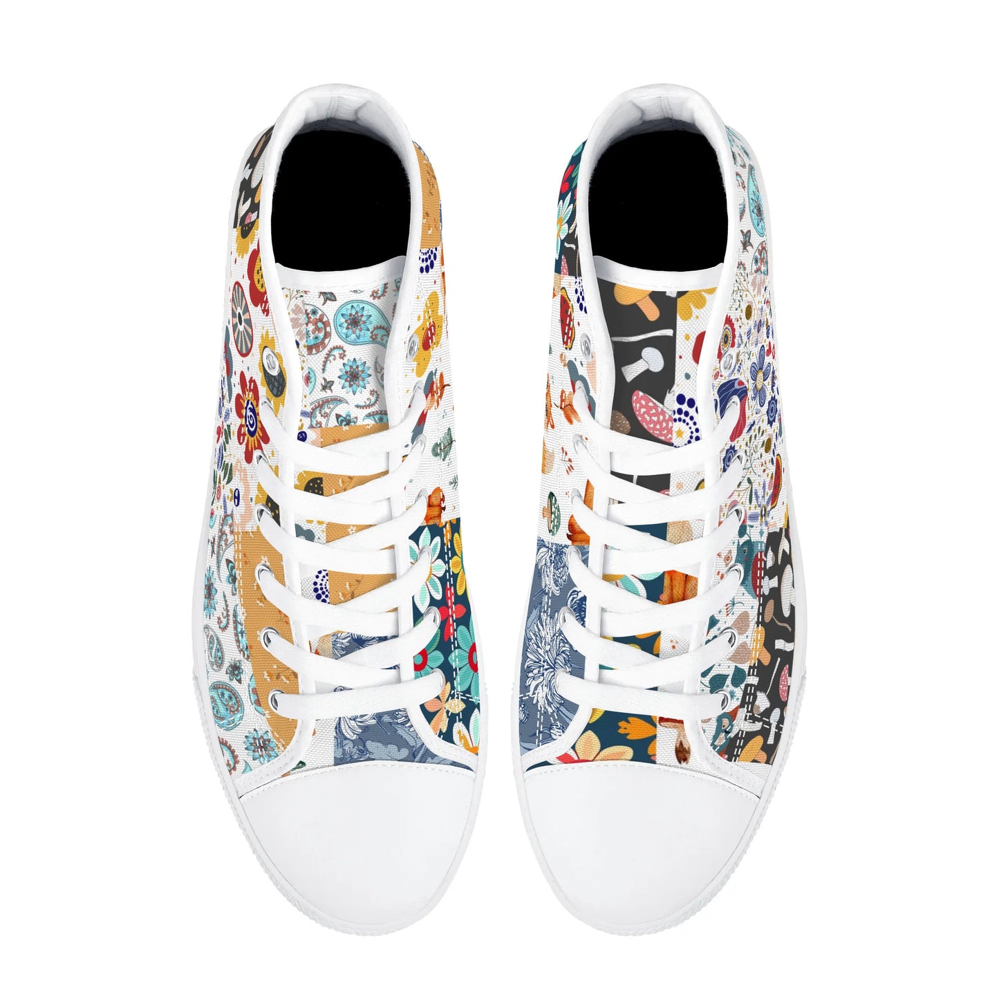 Grandma's Quilt 2 -  High Top Canvas Shoes