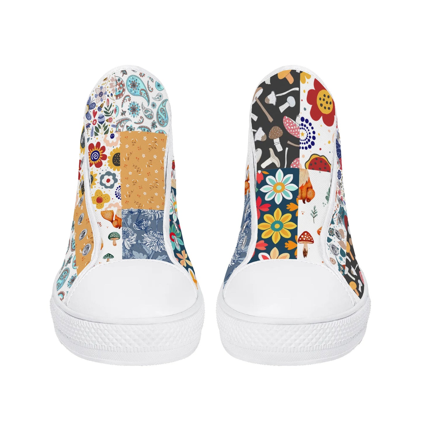 Grandma's Quilt 2 -  High Top Canvas Shoes