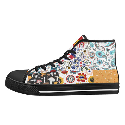 Grandma's Quilt 2 -  High Top Canvas Shoes