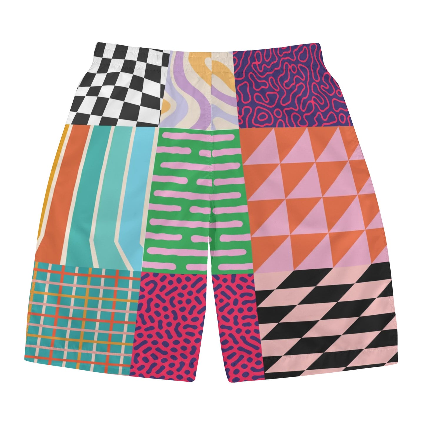 Quilted - Men's All Over Print Swim Trunks