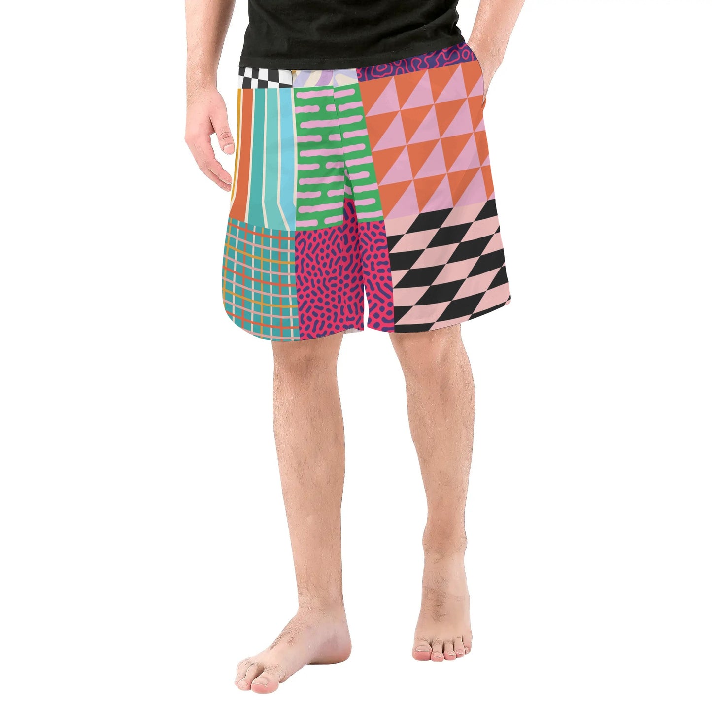 Quilted - Men's All Over Print Swim Trunks