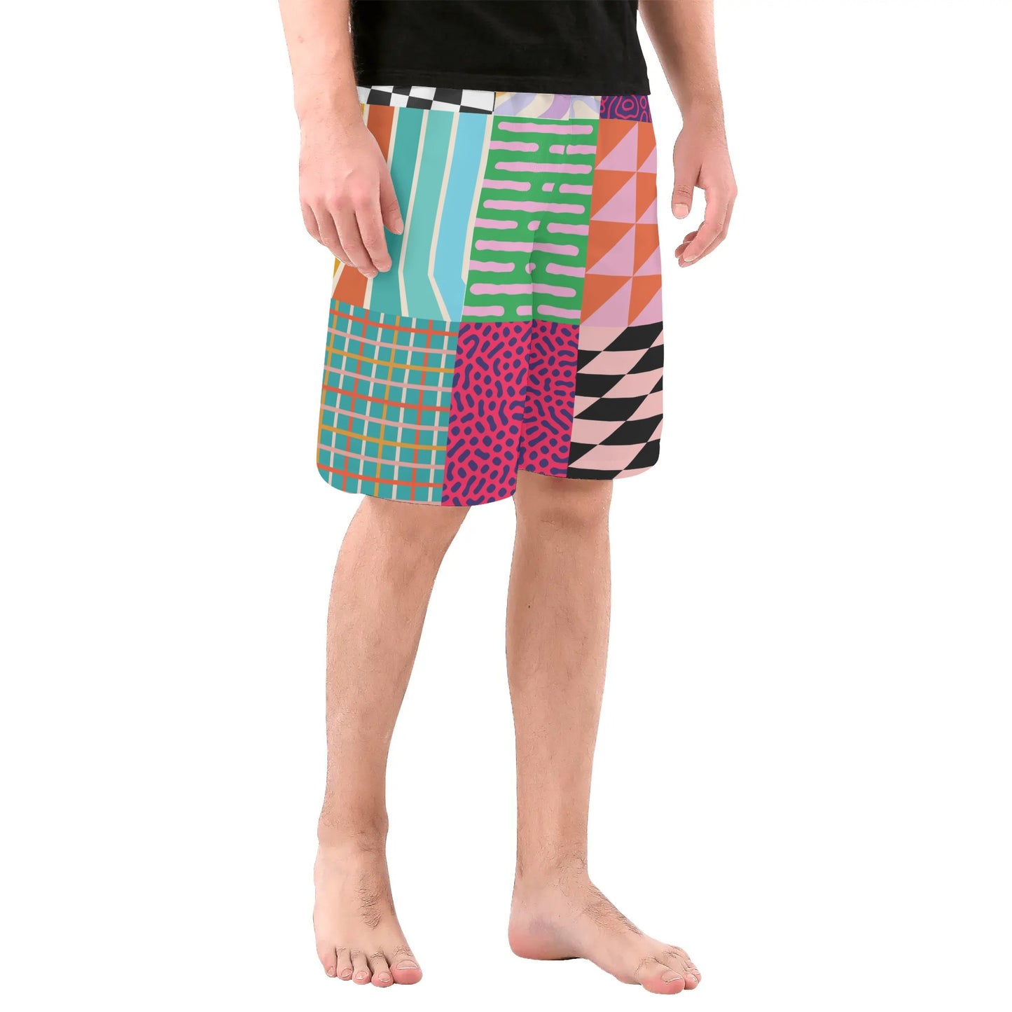 Quilted - Men's All Over Print Swim Trunks