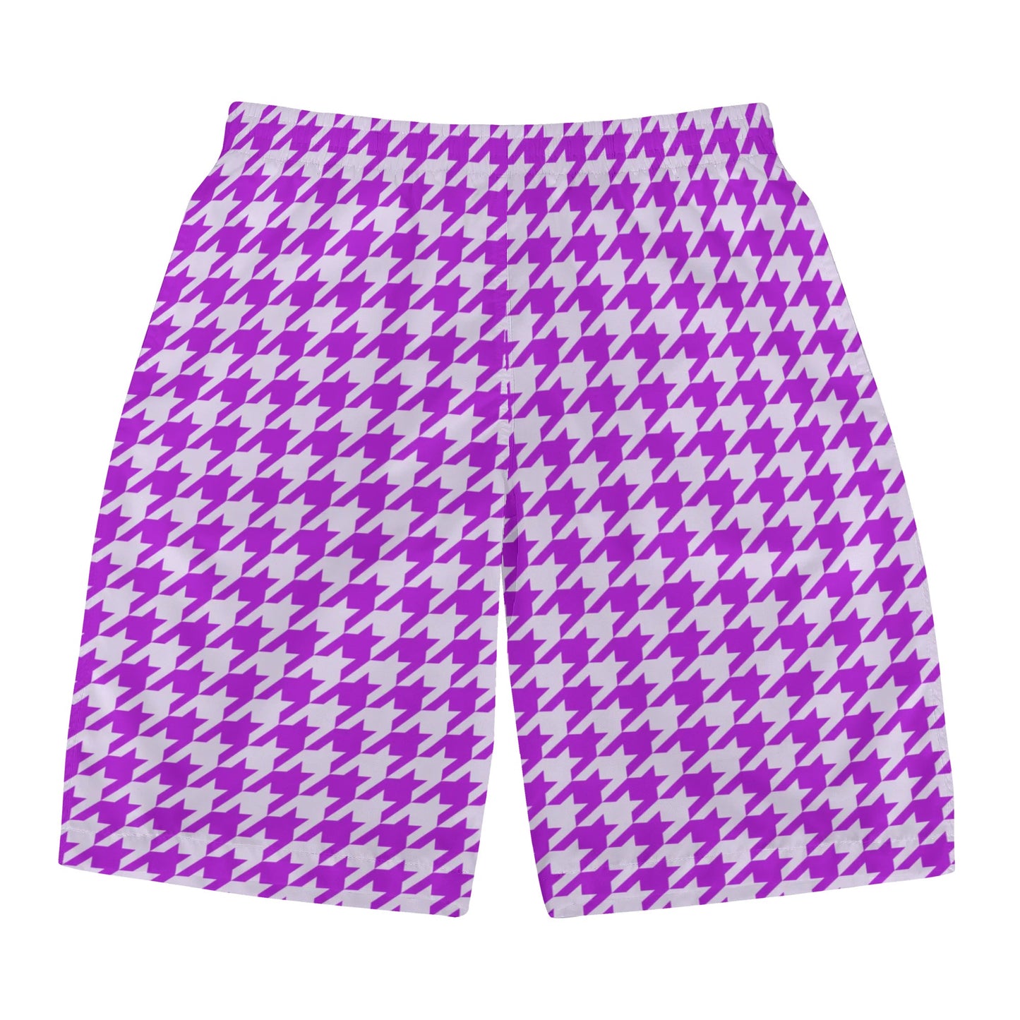 Purple Argyle Print Mens All Over Swim Trunks