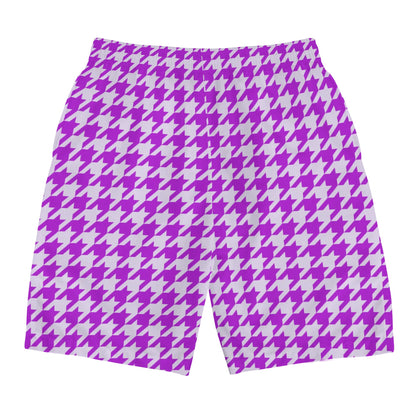 Purple Argyle Print Mens All Over Swim Trunks