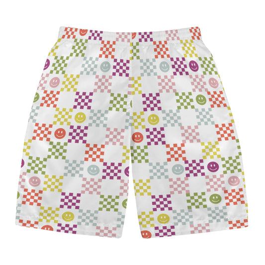Smile Bright - Mens All Over Print Swim Trunks
