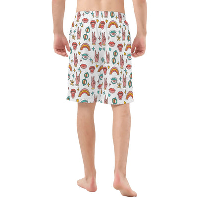 Peace, Rock Music and Rainbows - All Over Print Swim Trunks