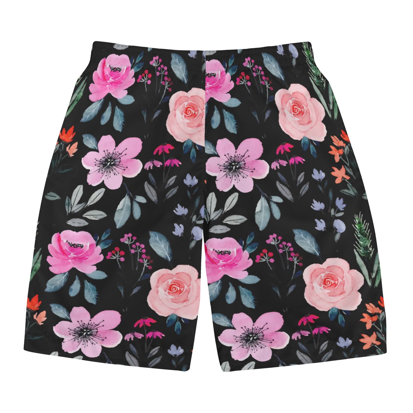 Black Floral Paradise - Men's All Over Print Swim Trunks