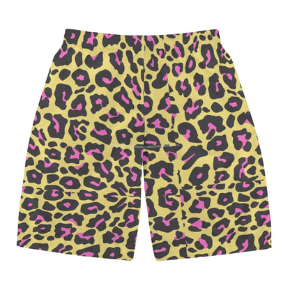 Yellow and Pink Leopard - Men's All Over Print Swim Trunks