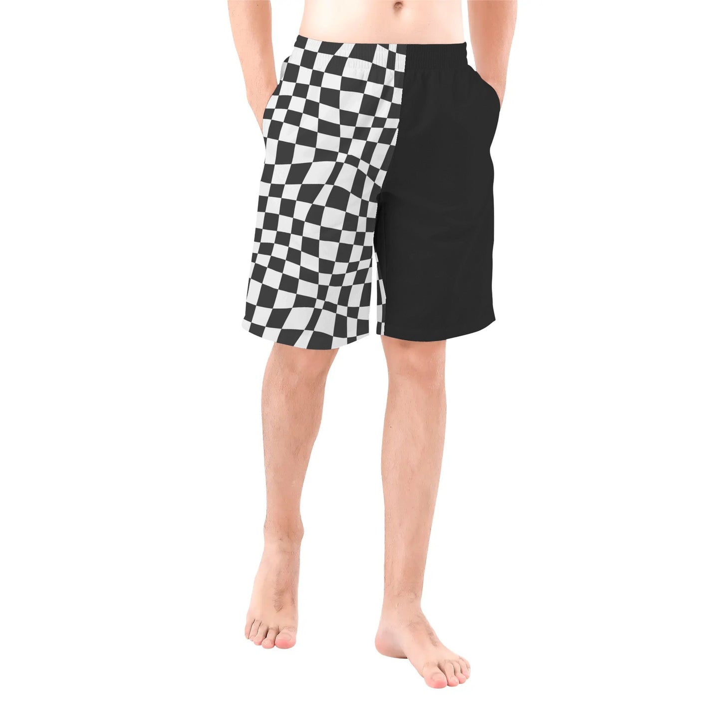 "Can't Decide" in Black - Men's All Over Print Swim Trunks